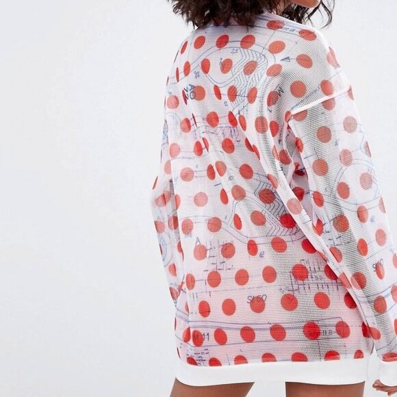 Adidas Mesh Polka Dot Sweatshirt - Picture 7 of 15